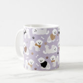 Bichon Frise Bones et pattes Purple Coffee Mug (Devant gauche)