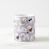 Bichon Frise Bones et pattes Purple Coffee Mug (Centre)