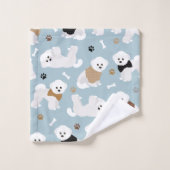 Bichon Frise Botten en Paws Blue Bad Handdoek (Wasdoekje)