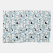 Bichon Frise-Botten en Paws Blue Kitchen Towel Theedoek (Horizontaal)