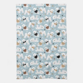Bichon Frise-Botten en Paws Blue Kitchen Towel Theedoek (Verticaal)