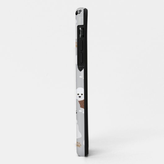 Bichon Frise Botten en Paws Gray Case-Mate iPhone Case (Achterkant/links)