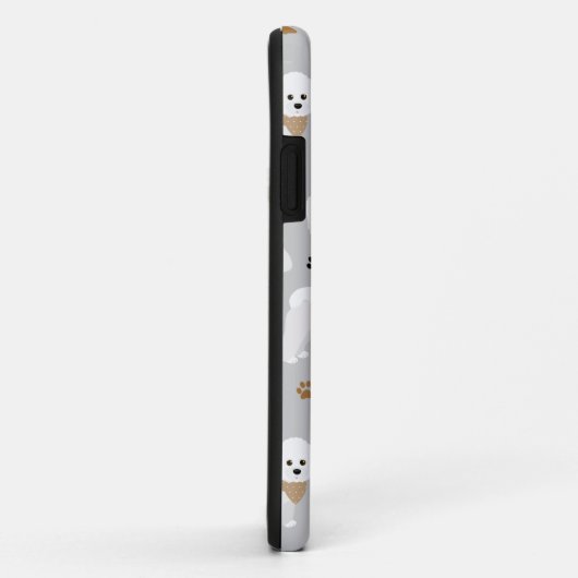 Bichon Frise Botten en Paws Gray Case-Mate iPhone Case (Achterkant/rechts)