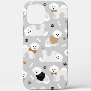 Bichon Frise Botten en Paws Gray iPhone 12 Pro Max Hoesje