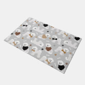 Bichon Frise Botten en Paws Gray Deurmat (Schuin)