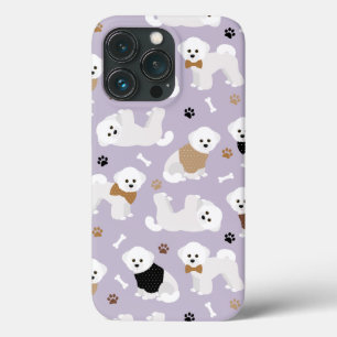Bichon Frise Botten en Paws Paars iPhone 13 Pro Hoesje