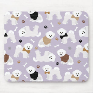 Bichon Frise Botten en Paws Paars Muismat