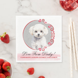 Bichon Frise bruiloft servetten met honden Foto