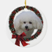 Bichon Frise Cadeaux de Noël Ornement (Dos)