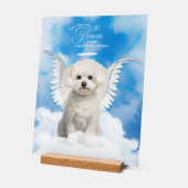 Bichon Frise Chien Angel avec nom Pet Memorial (Angle)