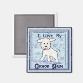 Bichon Frise Chien Chien Chien Magnet d'art (Recto/Verso)