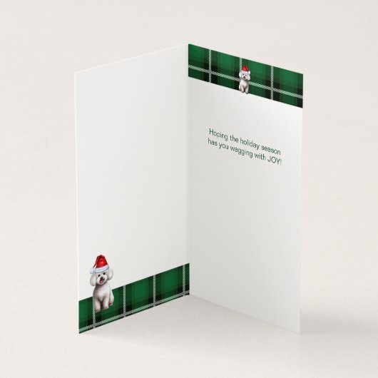 Bichon Frise Chien de vacances Vert Plaid Noël (Inside)