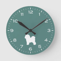 Bichon Frise Chien race Silhouette Horloge ronde