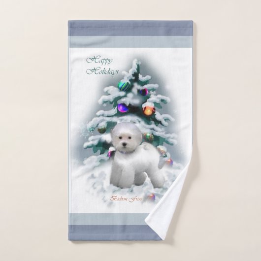 Bichon Frise Christmas (Serviette à main)