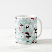 Bichon Frise Christmas Blue Coffee Mug (Devant droit)