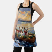 Bichon Frise Christmas Boat Holiday Schort (Insitu)