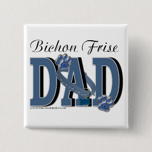 Bichon Frise DAD Vierkante Button 5,1 Cm