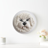 Bichon Frise Dog 3D geïnspireerd Grote Klok (Huis)