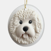 Bichon Frise Dog 3D geïnspireerd Keramisch Ornament (Links)