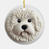 Bichon Frise Dog 3D geïnspireerd Keramisch Ornament (Achterkant)