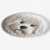 Bichon Frise Dog 3D geïnspireerd Papieren Bordje (Gekanteld)