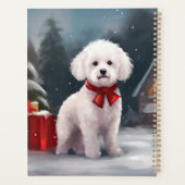 Bichon Frise Dog à Noël de neige (Dos)