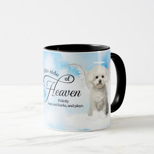 Bichon Frise Dog Angel Custom Pet Memorial Mok (Voorkant rechts)