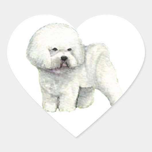 Bichon Frise Dog Art Heart Sticker (Devant)