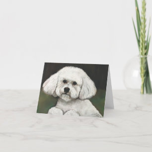Bichon Frise Dog Art Note Card Kaart