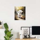Bichon Frise Dog Art Print Poster (Thuiskantoor)