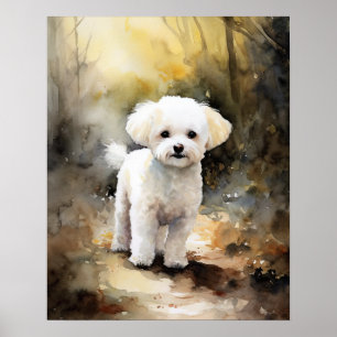 Bichon Frise Dog Art Print Poster