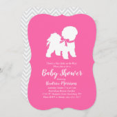 Bichon Frise Dog Baby shower Girl Pink Kaart (Voorkant / Achterkant)