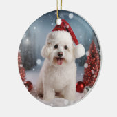 Bichon Frise Dog Christmas Keepsake Ornament (Links)