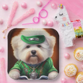 Bichon Frisé Dog Driving Bike St. Patrick's Day Papieren Bordje (Feest)