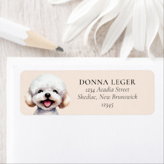 Bichon Frise Dog gepersonaliseerd adres Etiket