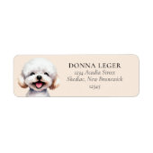 Bichon Frise Dog gepersonaliseerd adres Etiket (Voorkant)