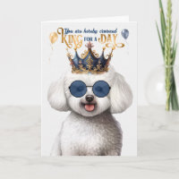 Bichon Frise Dog King voor een Dag Grappige Verjaa