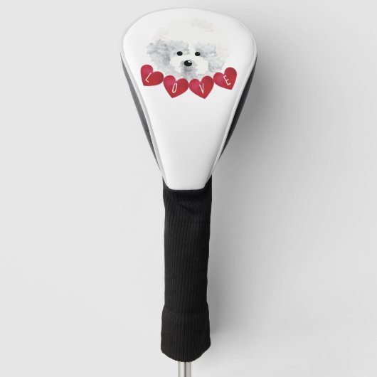 Bichon Frise dog LOVE Golfheadcover (Voorkant)