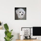 Bichon Frise Dog Portret Poster afdrukken (Thuiskantoor)