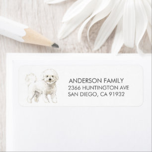 Bichon Frise Dog Return Address Label