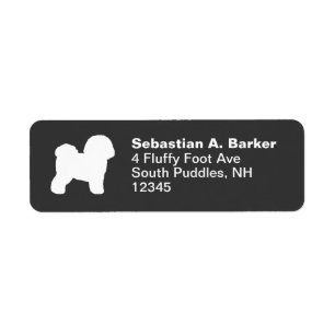 Bichon Frise Dog Silhouette Return Address Labels