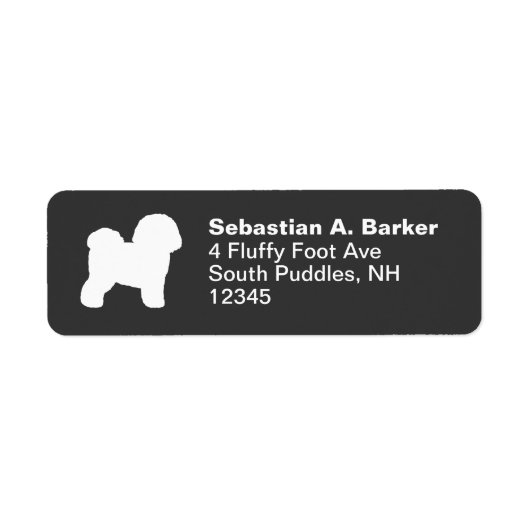 Bichon Frise Dog Silhouette Return Address Labels (Voorkant)