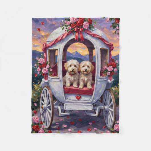 Bichon Frise Dog Valentine's Day Fleece Deken (Voorkant)