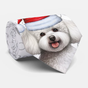 Bichon Frise Dog Woof Christmas Pet Lover Stropdas