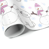 Bichon Frise en Snowman Cadeaupapier (Rol Hoek)