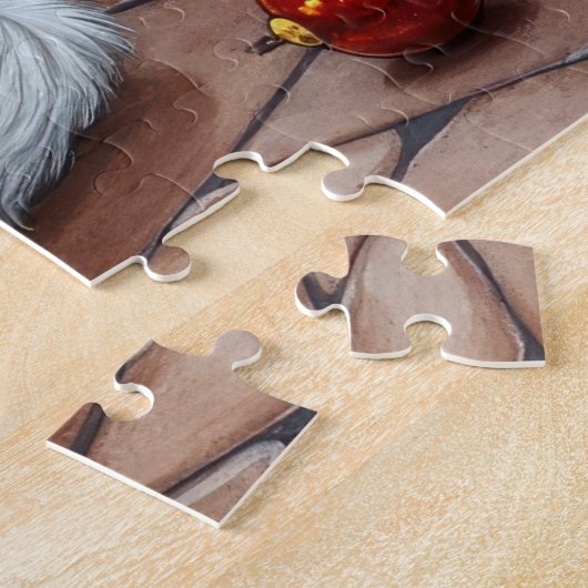 Bichon Frise Fireplace with Christmas Lights Legpuzzel (Zijkant)