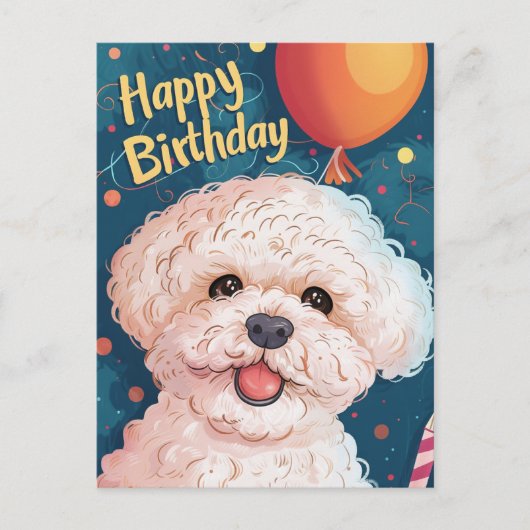 Bichon Frise Gefeliciteerd Briefkaart (Voorkant)