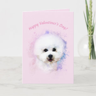 Bichon Frise Geïllustreerde Valentijnsdag Kaart