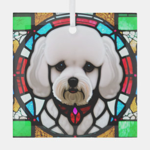 Bichon Frise "Glas in lood" Glas Ornament