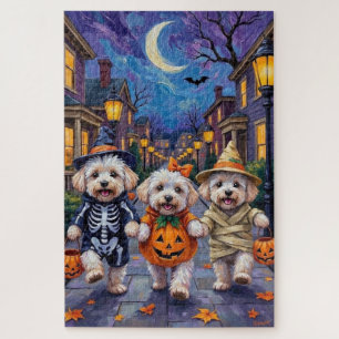 Bichon Frise Halloween kostuums voor trick-or-trea Legpuzzel